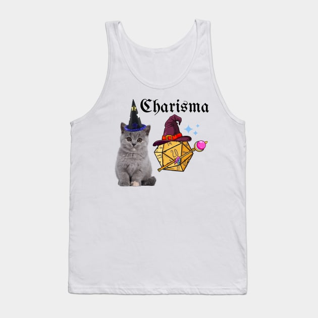 RPG Wizard Cat Tank Top by Blastknight Dungeon